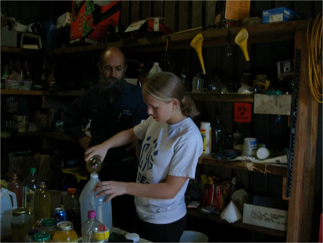 2007. Elizabeth Russell explores a sustainability biofuel project with her senior graduation project mentor. Liz lit a spark that started the biofuels journey for a Polk Co. High School English teacher, students, fellow teachers, and community.