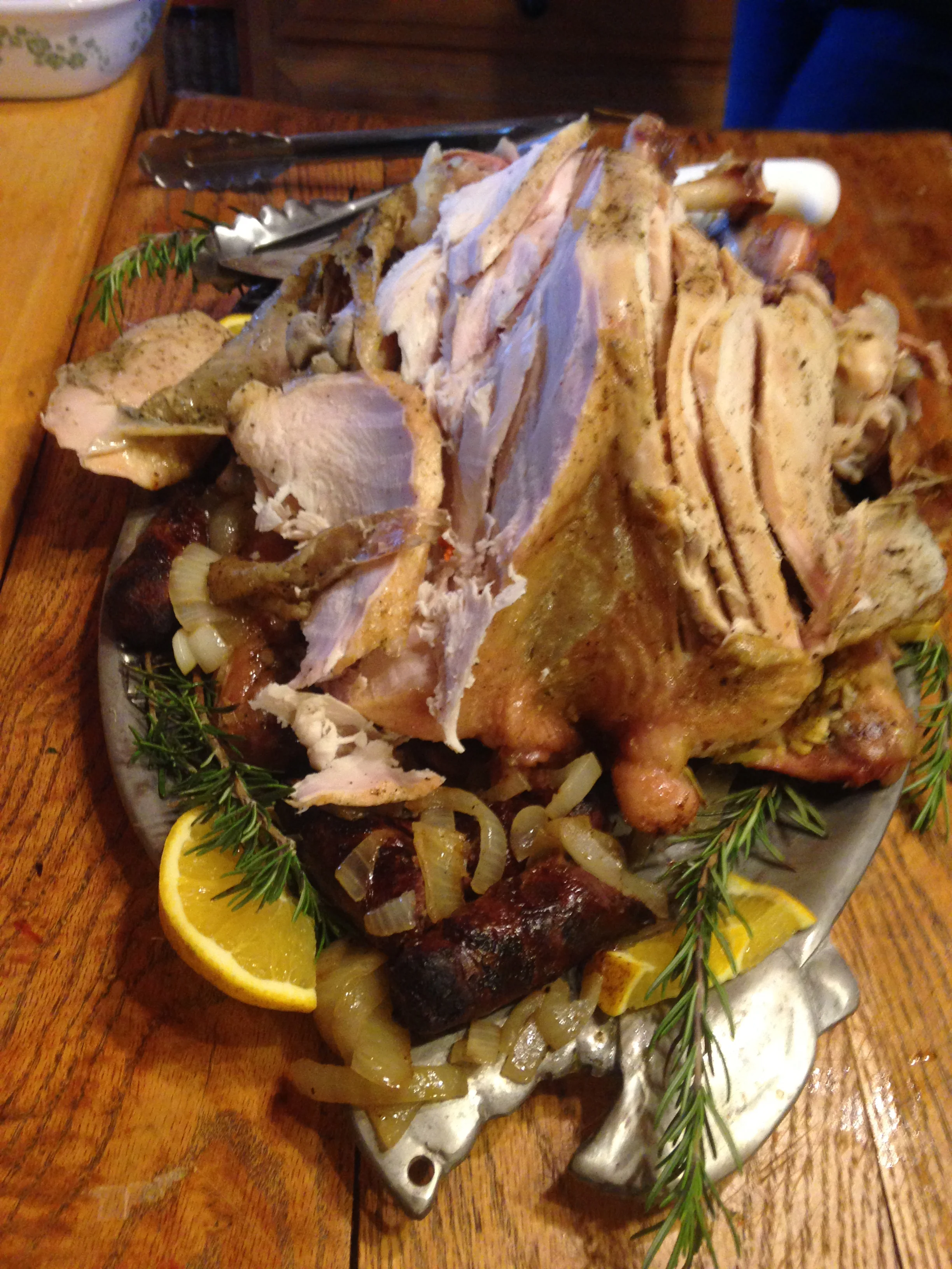 Somebody butchered the turkey with Marilyn's Cleaver...