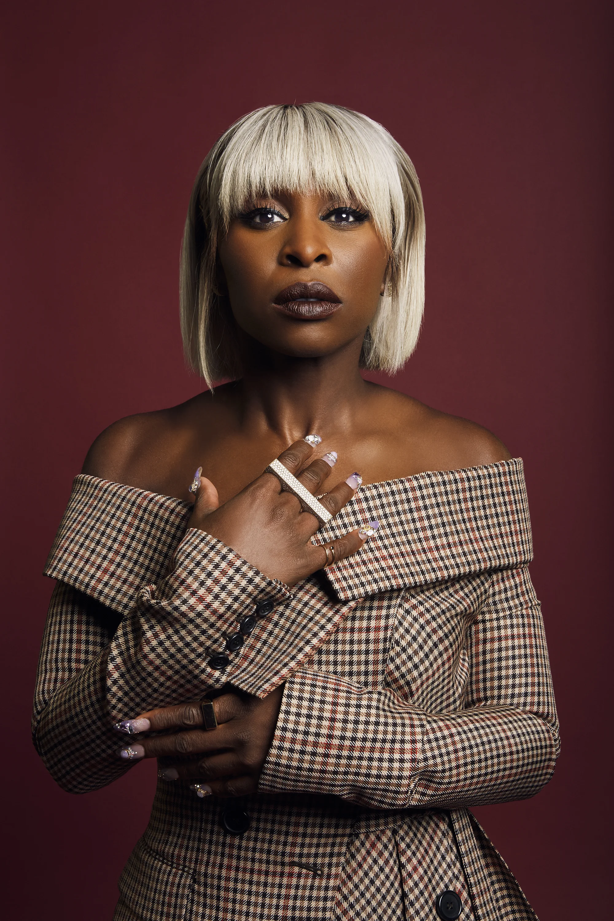 Cynthia Erivo Photo credit: Emily Assiran for Backstage Magazine; Hair: Coree Moreno; Makeup: Joanna Simkin; Stylist: Sarah Slutsky; Manicurist: Eri Ishizu; Retouching: Stephanie Price; Shot on location at The Knickerbocker Hotel, NYC.