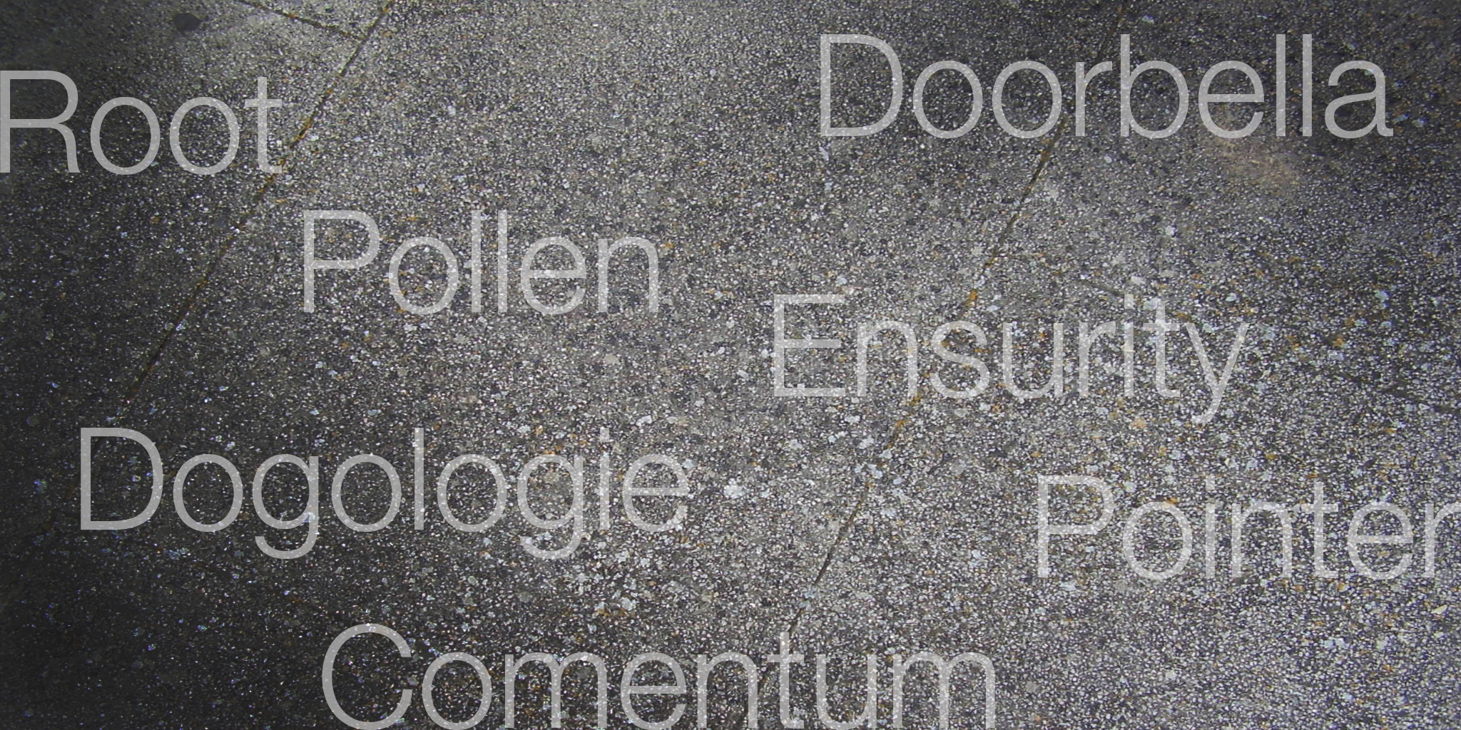 NAMING Various Root - Women's Modern Boutique / At the root of everyone's aura is their style. Pollen - Design/art organization for monthly sharing and inspiration / Creative minds be fertile. Dogologie - Dog store and purveyors of everything dog / Find your bark. Comentum - Financial capital consultants / Make money active. Doorbella - Gourmet Italian cuisine delivered to your door / Bring Rome home in 30 min. Ensurity - Investment brokers / To live carefree means to act risk free Pointer - City guidebook / Sniffing out the cool shops and eats in your town.