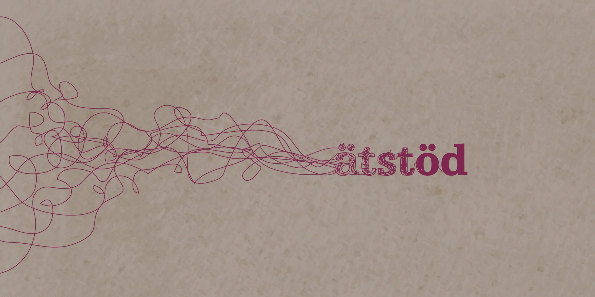 IDENTITY    Atstod  Logo for eating disorder therapist Anna Furuberg, Stockholm. The logo tells the story of recovery –&nbsp;from chaos and loose ends to a more orderd, fulfulled life. The name in Swedish means eating support, but is only one letter