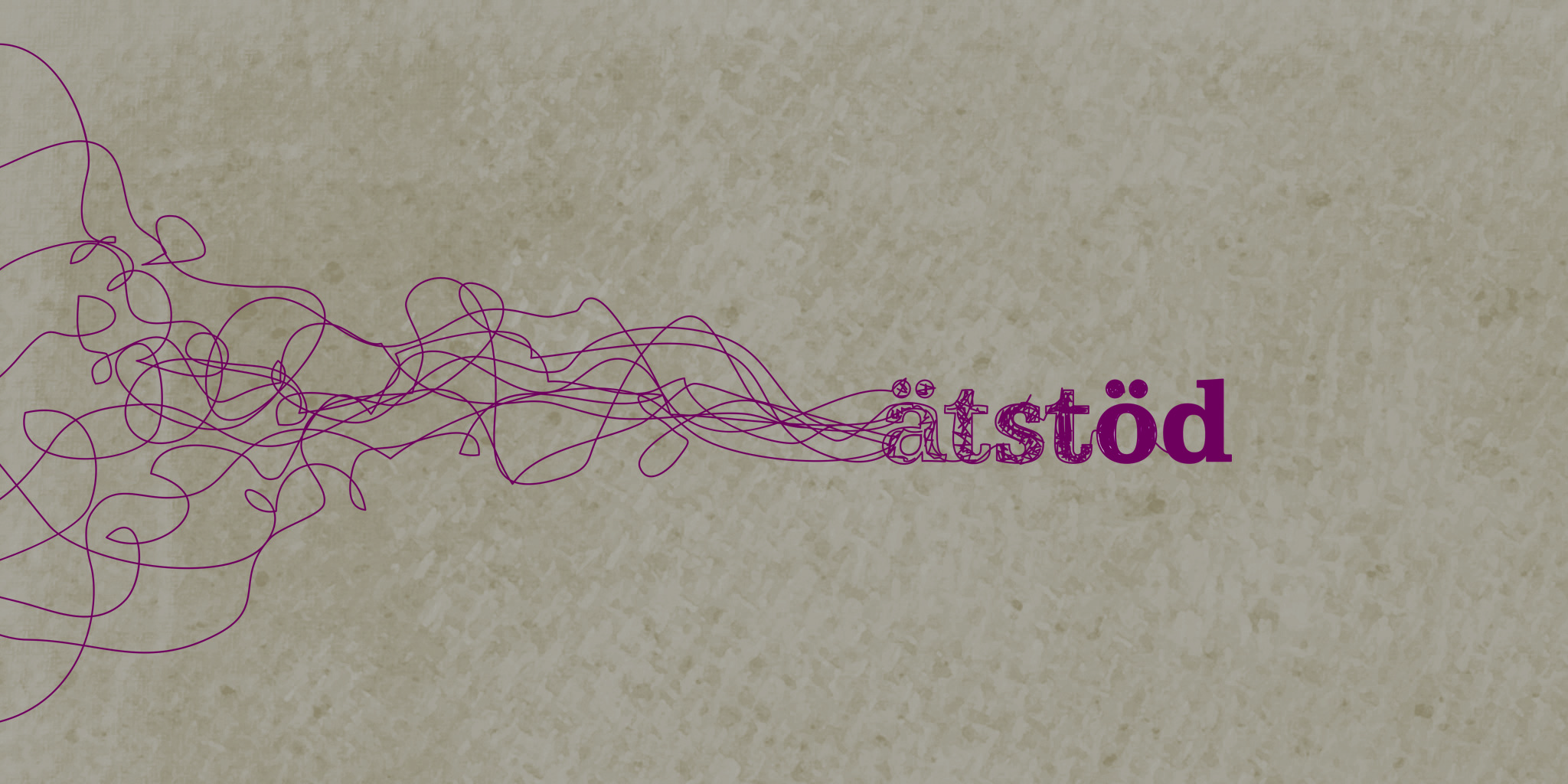 IDENTITY Atstod Logo for eating disorder therapist Anna Furuberg, Stockholm. The logo tells the story of recovery – from chaos and loose ends to a more orderd, fulfulled life. The name in Swedish means eating support, but is only one letter short of actually meaning eating disorder.