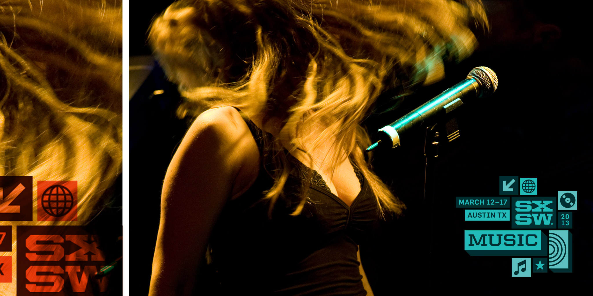 POST CARD SXSW, Austin This post card needed to capture the energy and drive of the music and performance that the audience has come to know. Active photography was used to abstractly focus on the emotion while the simple addition of branding combined to say it all without words.