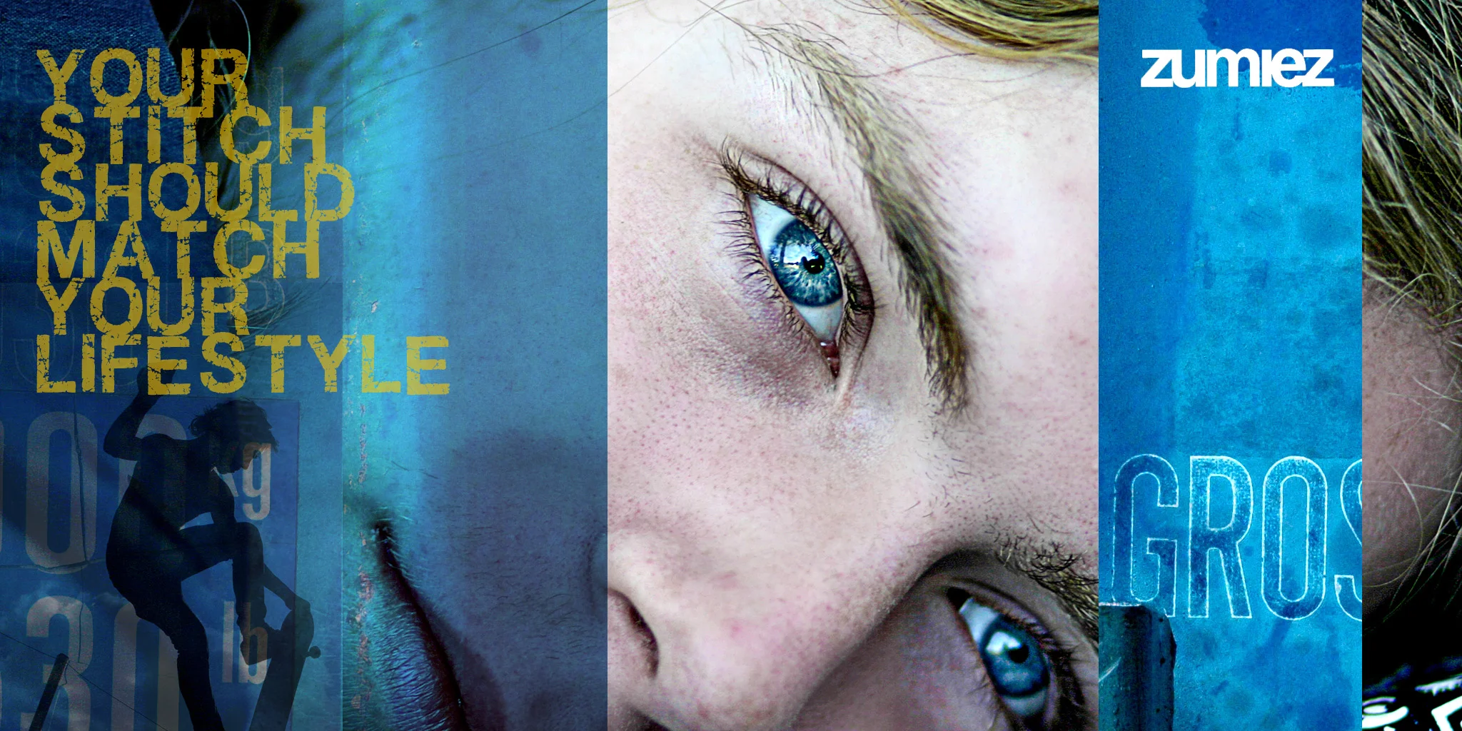  ADVERTISING&nbsp;  Zumiez  This proposed ad campaign sought to capitalize on the edge and grit of the surfer company ethos while also making strong connections with its audience. Industrial textures, typography, active imagery and strong portrait ph