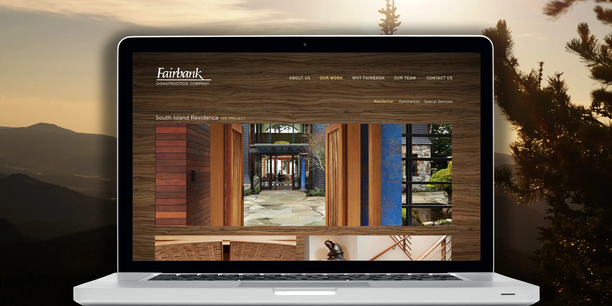  WEBSITE  Fairbank Construction&nbsp;  As the construction leader and standard in the Northwest, this premium builder needed a website that showcased their craft while handling a robust amount of portfolio projects. We employed classic elegance with 