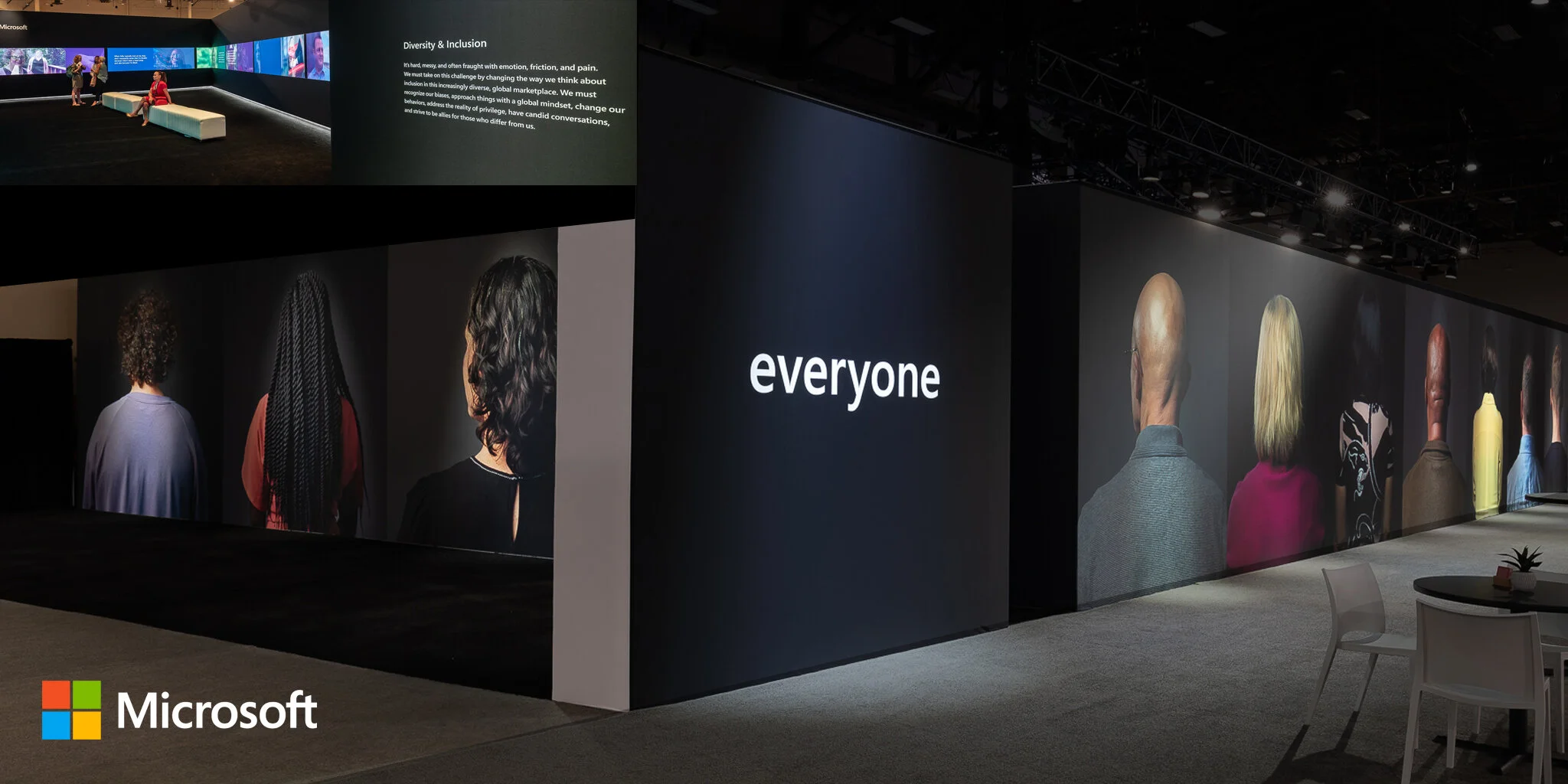  EXHIBIT  Microsoft: Global Diversity &amp; Inclusion  In a collaboration with our colleagues, Dialogue, we created a thought provoking learning experience that took visitors through a space of awareness and education on diversity and inclusion pract