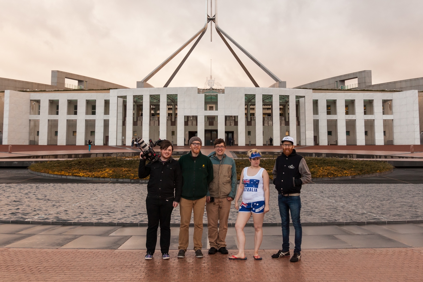 The Get It Up Ya team shooting on location at Parliament House