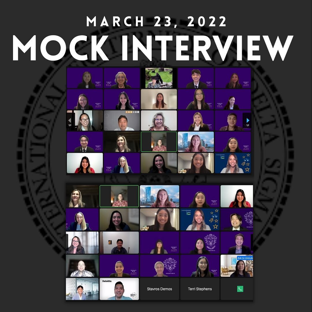 We had Mock Interviews on March 23, 2022! Thank you to all the professionals for taking time out of their busy schedules and joining us that night! We had 19 professionals come to our event to help our brothers develop interview strategies and improv