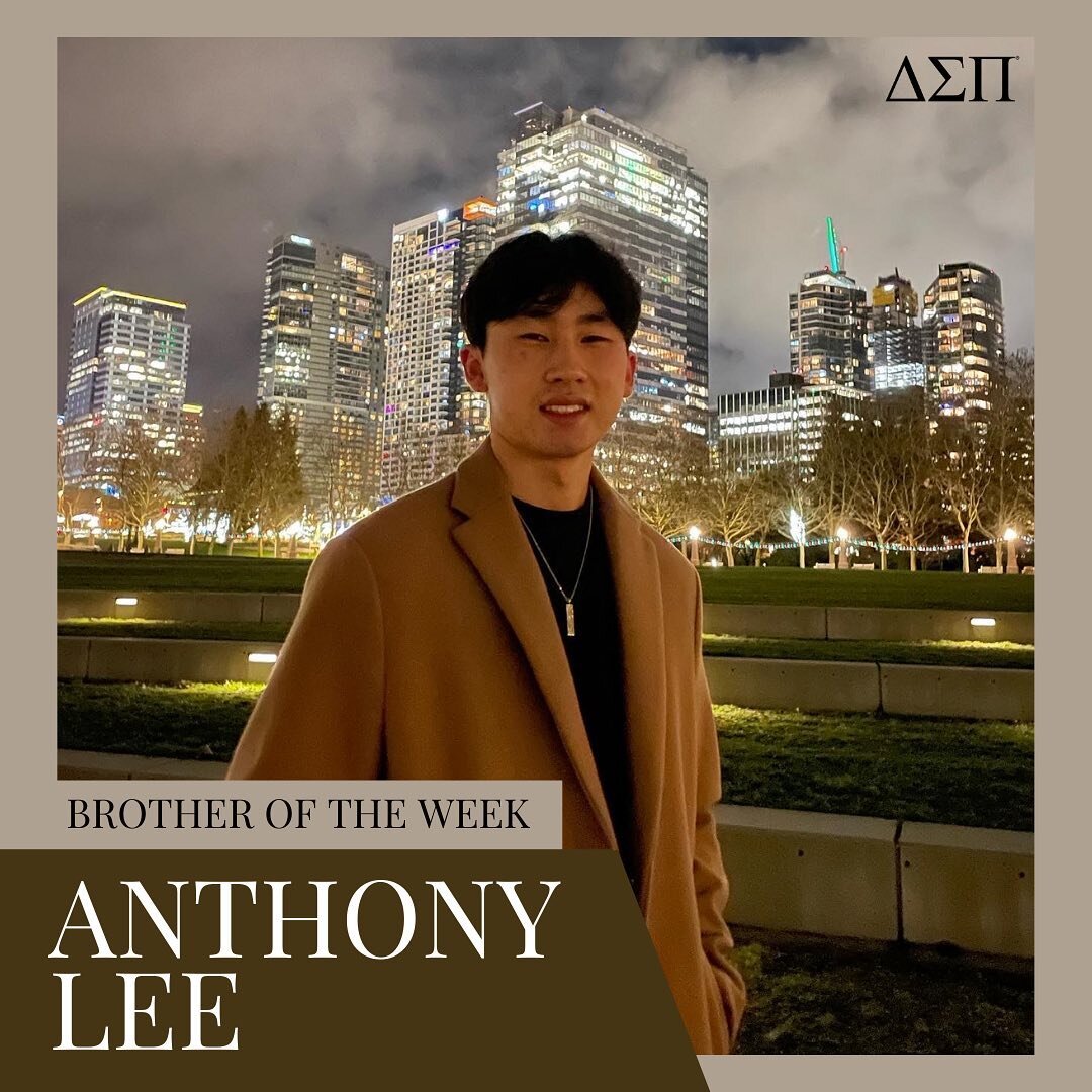 Kicking off our Brother Of The Week series is @anthonywonjoon 

Anthony is a double major in Computer Science and Management Information Systems. He also pledged in Spring 2020 with the Pi Class. 

Currently, he is the Vice-President of Pledge Educat