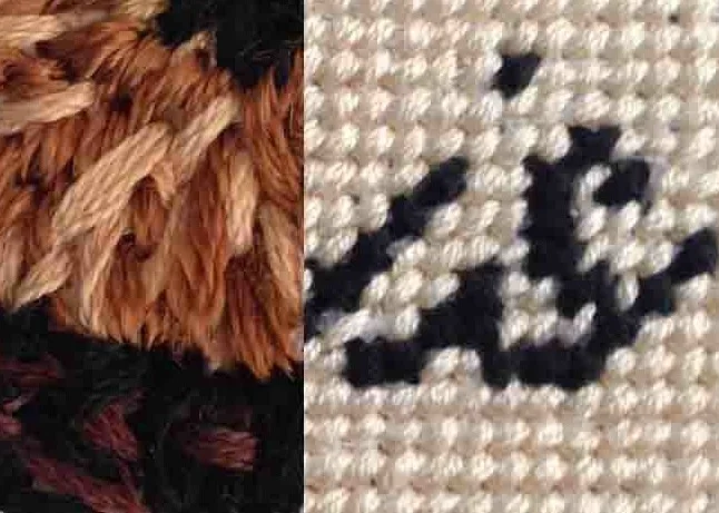 'Canid I' & 'Canid II' 2014 Belgium linen, cotton thread. This image is indicative.