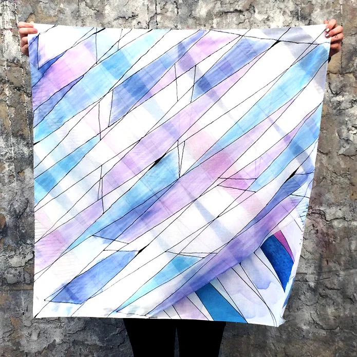 'Weaving' 2014 Limited Edition digital printed cotton scarf. 