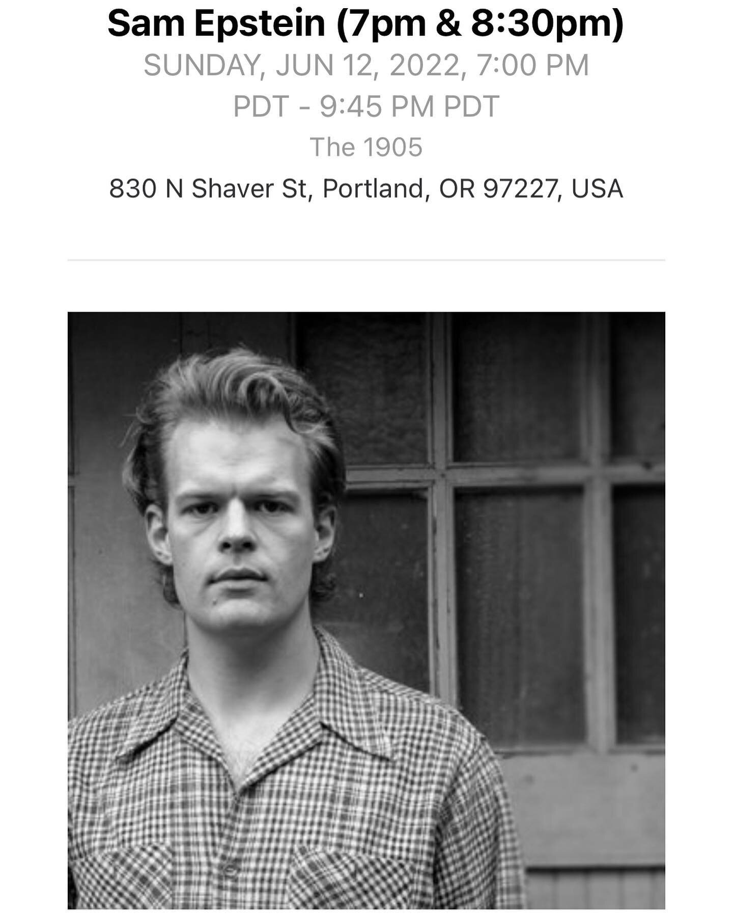 This is significant for me&ndash;  my first official gig at The 1905.  After playing at countless jams there, it feels like a rite of passage to finally be on the calendar!  I&rsquo;ll be supporting my good friend, @samepste.in (one of Portland&rsquo