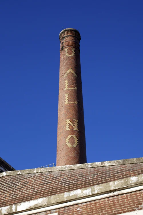 U All No, from the Hidden City blog's post about the inscribed brick smokestacks of the Philadelphia area. 