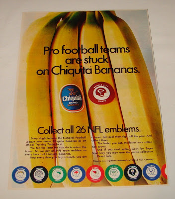 Chiquita banana ad from 1970 that I found on the internet (and now can't find the source of), demonstrating the fruit's considerable potential as a cross-branding platform.