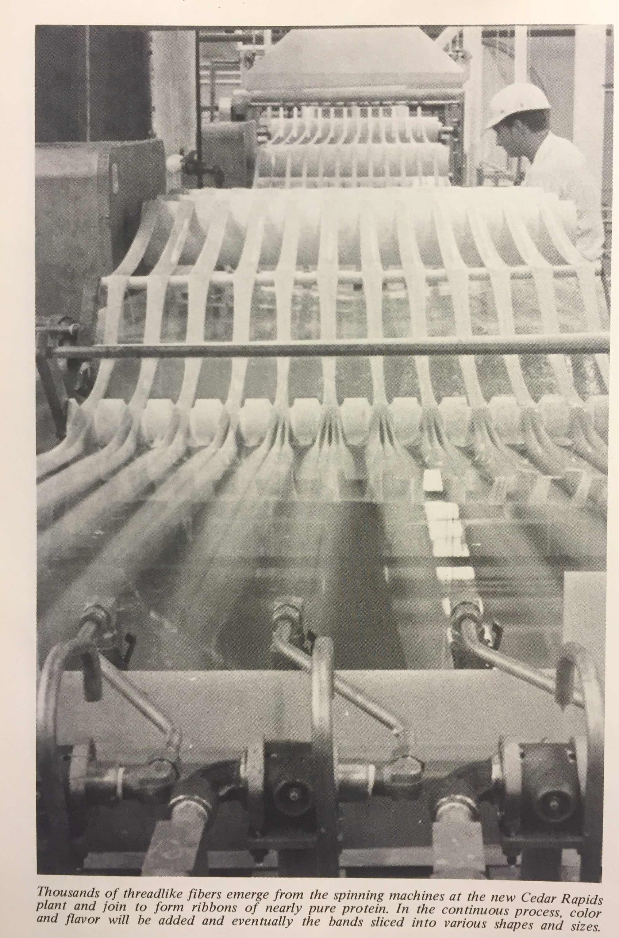 General Mills' protein-spinning plant in Cedar Rapids. Image source: Progress Thru Research, vol 24, no 2, 1970-1. 