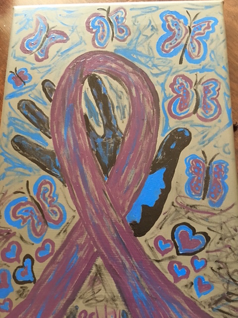 A gift of original art from one of the domestic violence survivors in a recent support group.