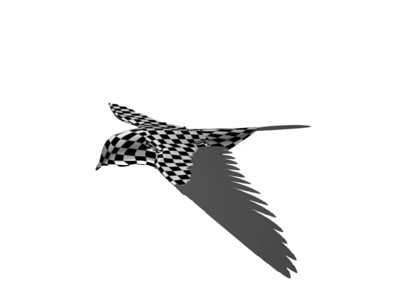 After texture mapping (chessboard texture to check for distortion free distribution).