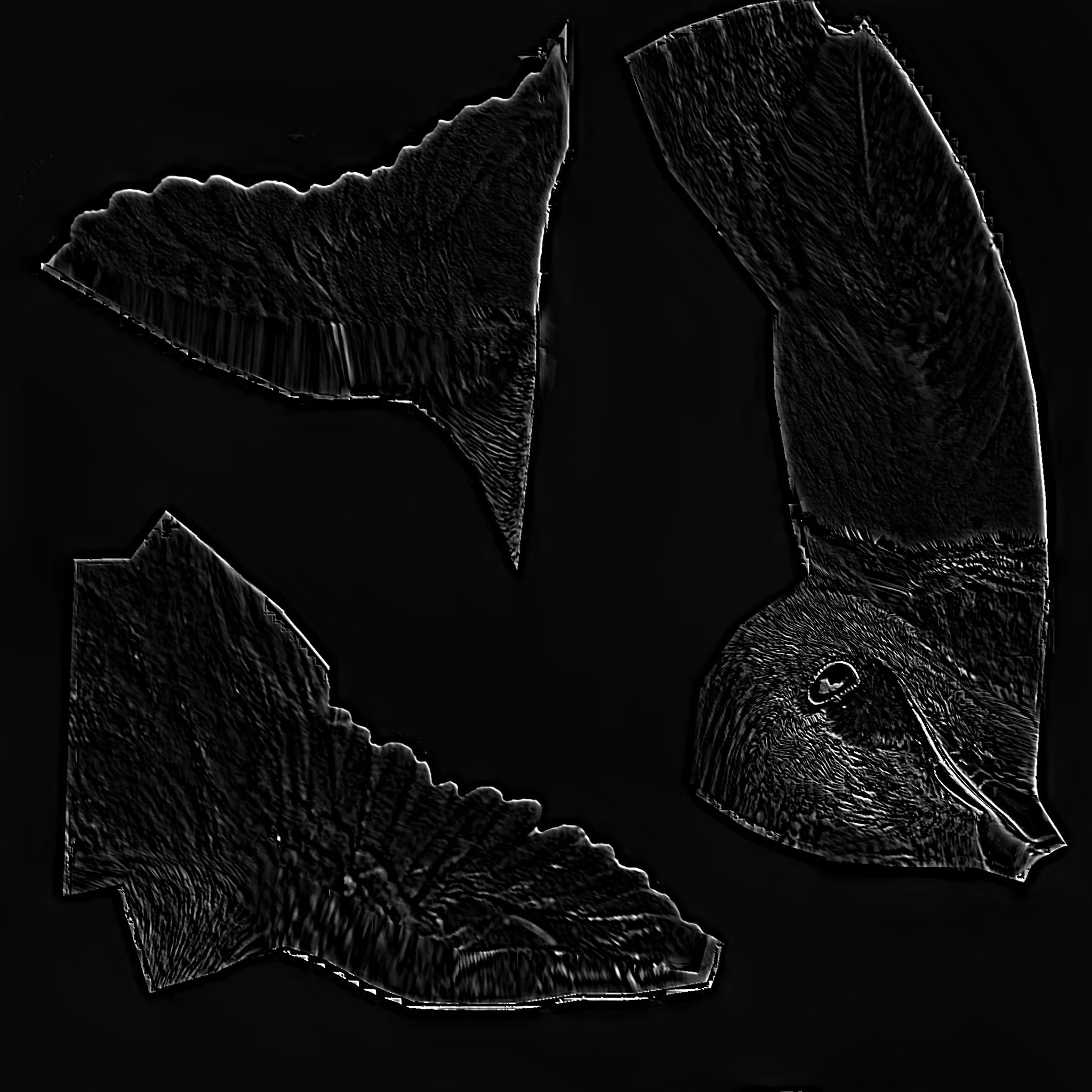 Specular texture of torso, using Photoshop.