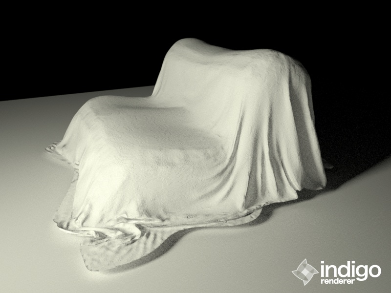 The normal-map applied to the smoothed low-poly model. Apart from
some noise, it looks almost the same as the starting model, but uses
about 200 times less polygons and therefore is much fast to render.