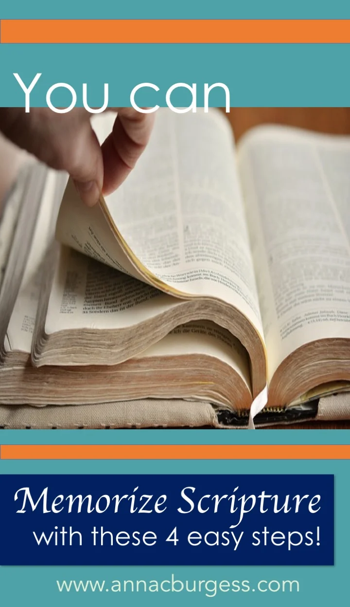 How to memorize Scripture in 4 easy steps! #memorizescripture #biblememory #memorizingscripture #bibleaids #memorytools 
