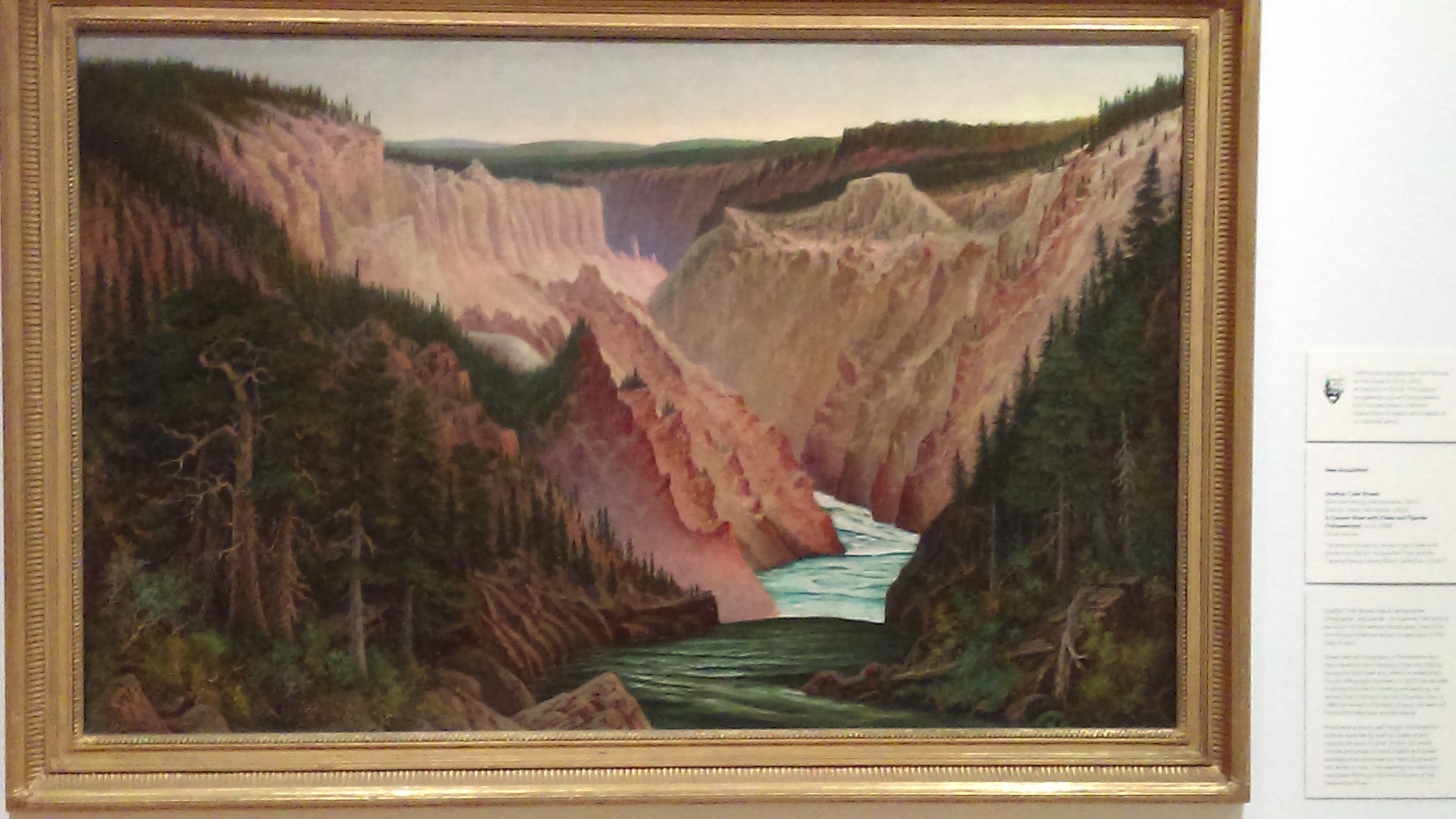 "A Canyon River with Pines and Figures," by Grafton Tyler Brown (1841-1918). Tacoma Art Museum.