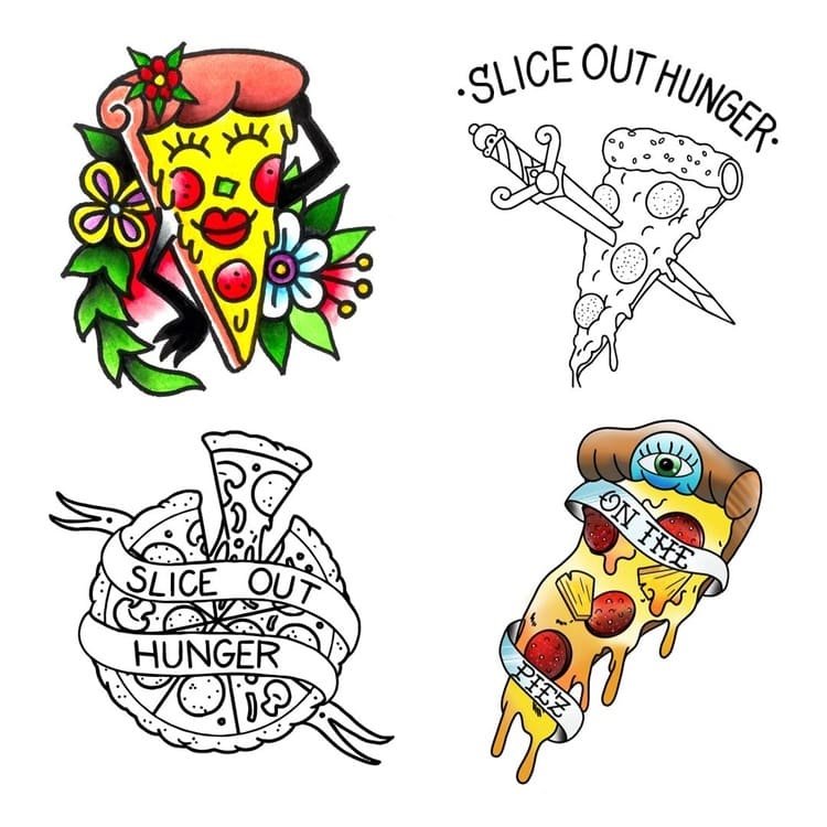 Temporary Tattoos (set of 4) — Slice Out Hunger