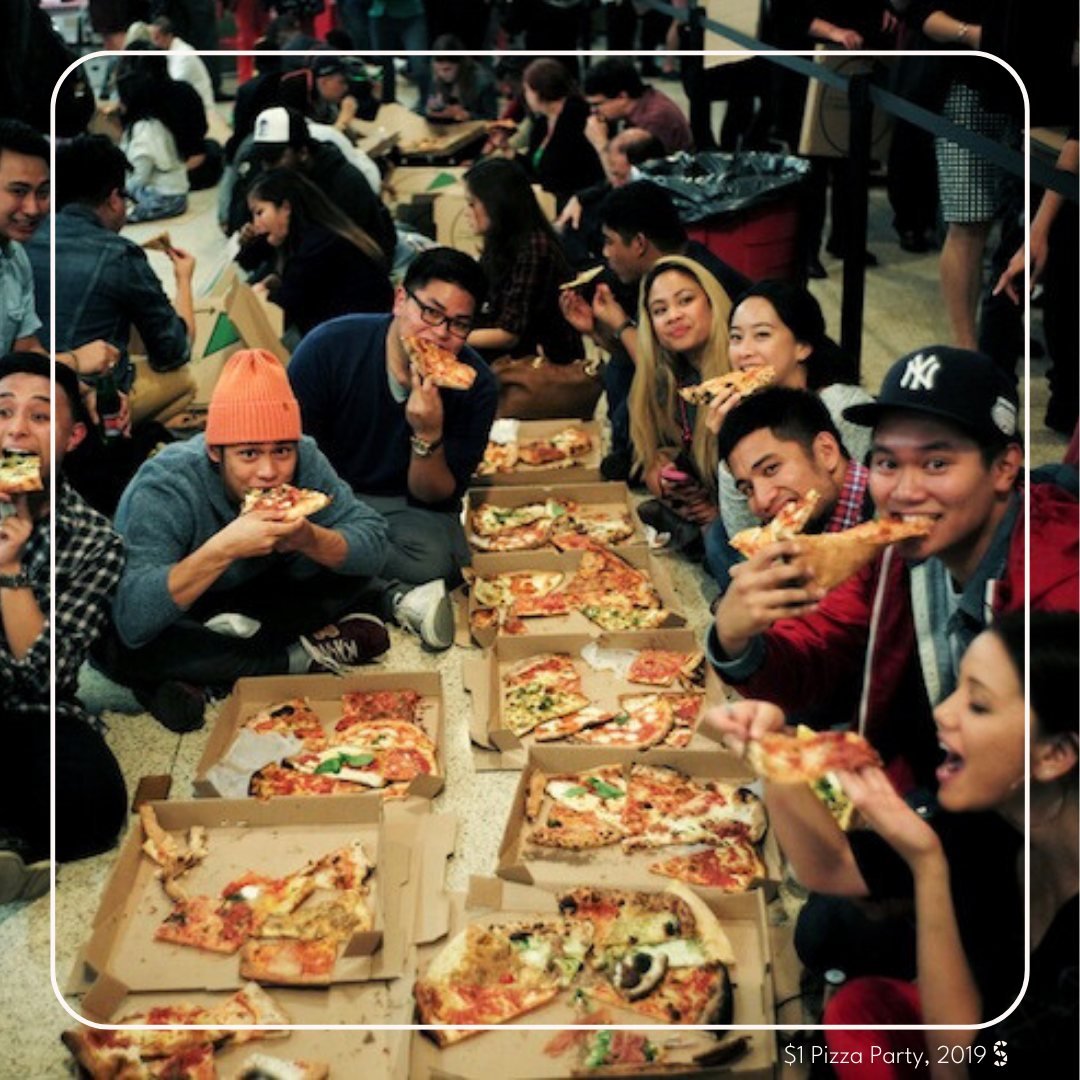 Prepare for a slice-tastic time at our #DollarPizzaParty! Here&rsquo;s all you need to know to have a blast at the hottest pizza party in NYC: 

🗺️Location: Church of St. Anthony of Padua at 154 Sullivan St. 

📅Date: 4/18 from 6 pm until we sell ou
