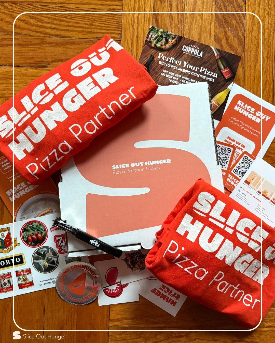 Attention new Pizza Partners🧑&zwj;🍳🚨 As a thank you for joining the fight against hunger, we&rsquo;re sending you our iconic partner kits! 

When you get your #SliceOutHunger goodies, be sure to film an unboxing to be eligible to win a Pizza Partn