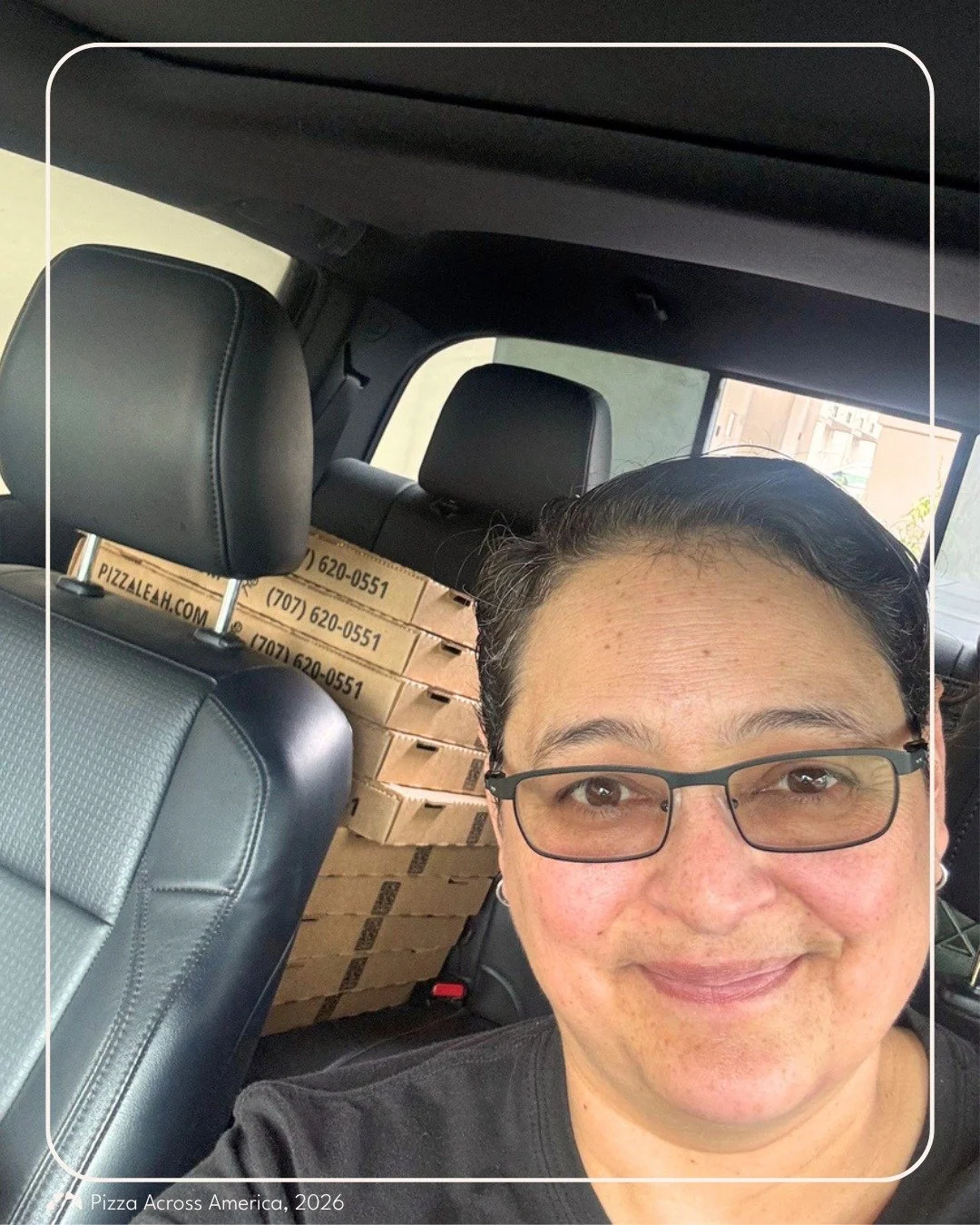 Our epic Pizza Partner @pizzaleah707 donated &amp; delivered 15 fresh pizzas 🍕 to @reachforhome in CA, serving up hunger relief to 48 of her neighbors in need! 

This delivery was part of our #PizzaAcrossAmerica campaign &ndash; where pizzerias nati