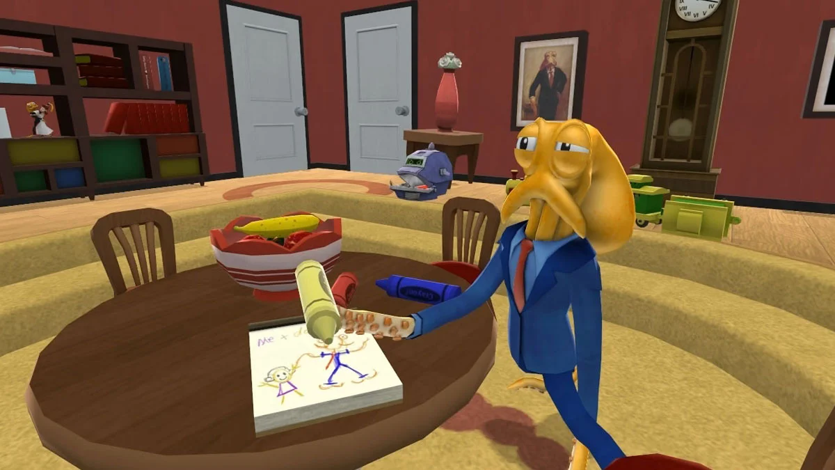 He puts on a disguise to look like a human guy, but he's not a man he's a ch... oh wait wrong theme song.