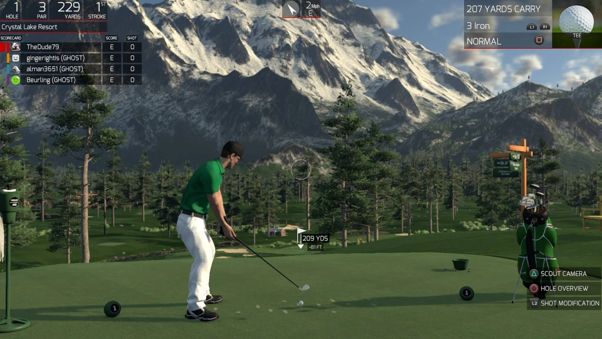 Keep an eye on the wind and the elevation, you don't want to sail over the green.