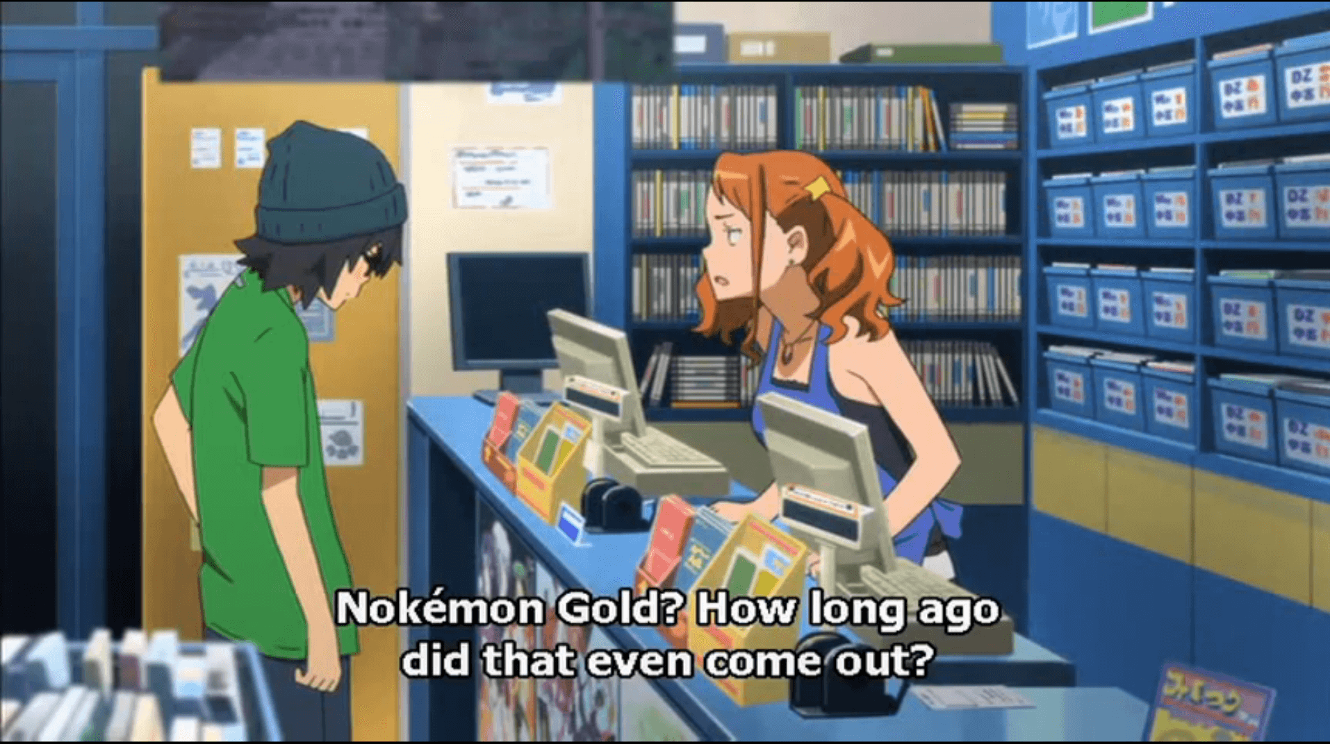 Jintan trying to buy Nokémon Gold