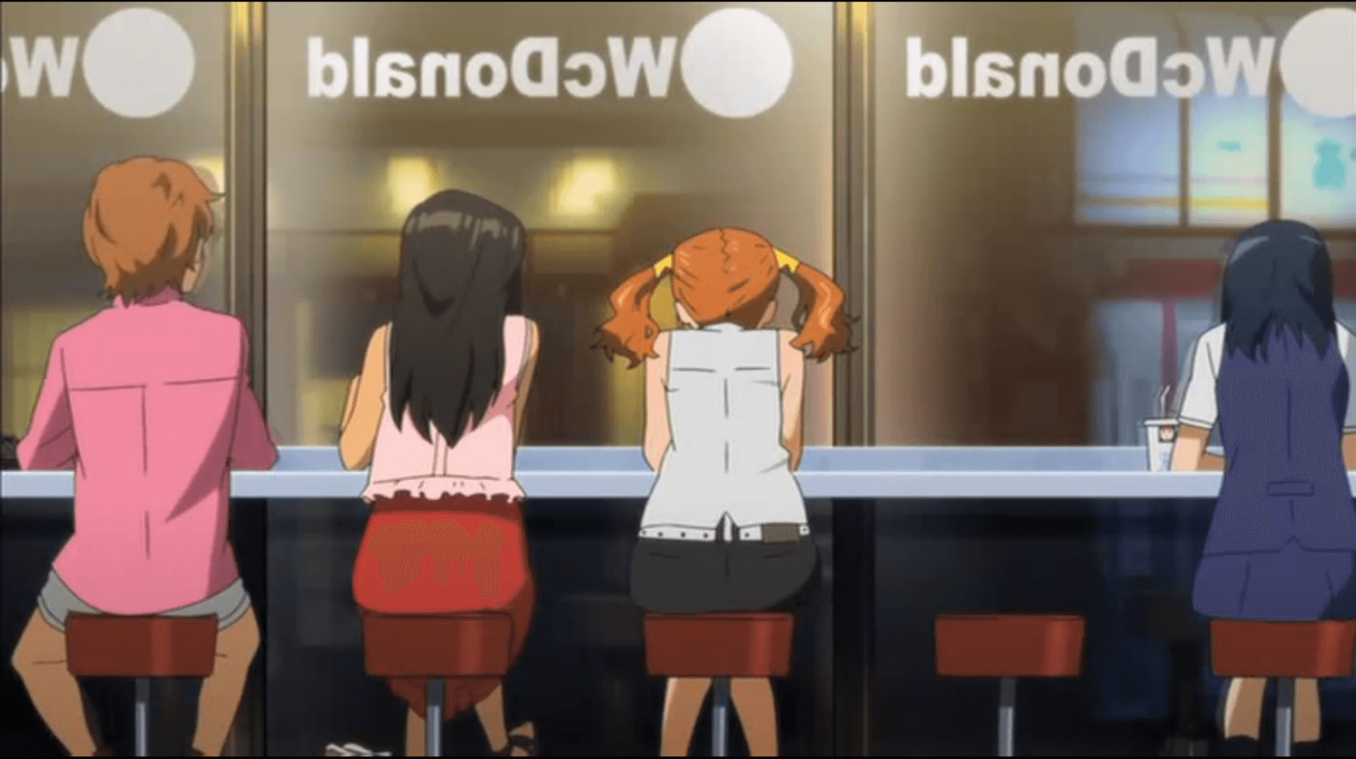 Friends eating at WcDonald