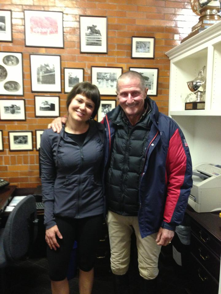Jennifer, pictured with George Morris- Chef D'equipe for US Olympic equestrian team. Jennifer's workshop was included as part of the George Morris clinic at Gladstone.