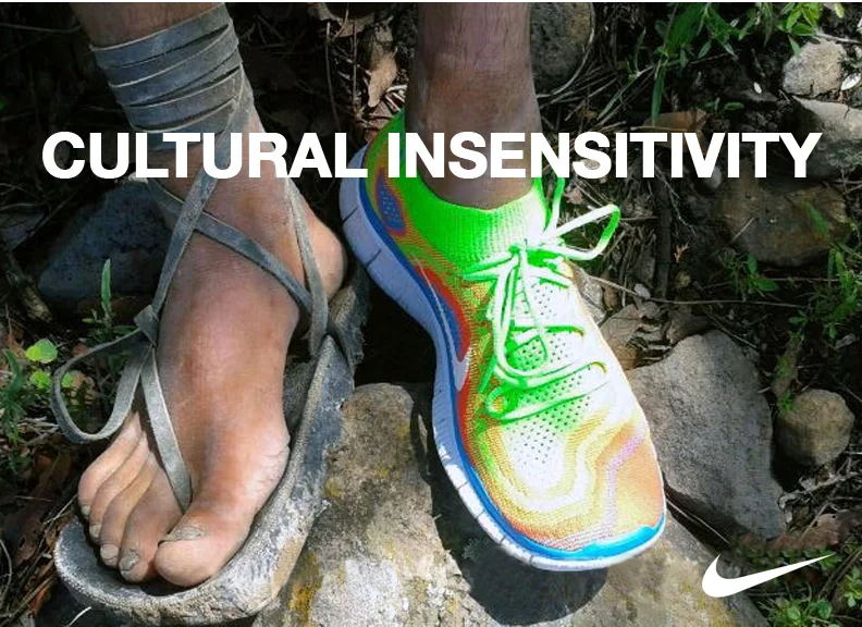 The Flyknit campaign featuring the Tarahumara or Rarámuri which means "runners on foot" in their native tongue. The Rarámuri are among the POOREST ETHNIC GROUPS in Mexico. They faced SERIOUS FAMINES in recent years due to drought. Using their image to SELL NIKE shoes seemed terribly insensitive to their needs.