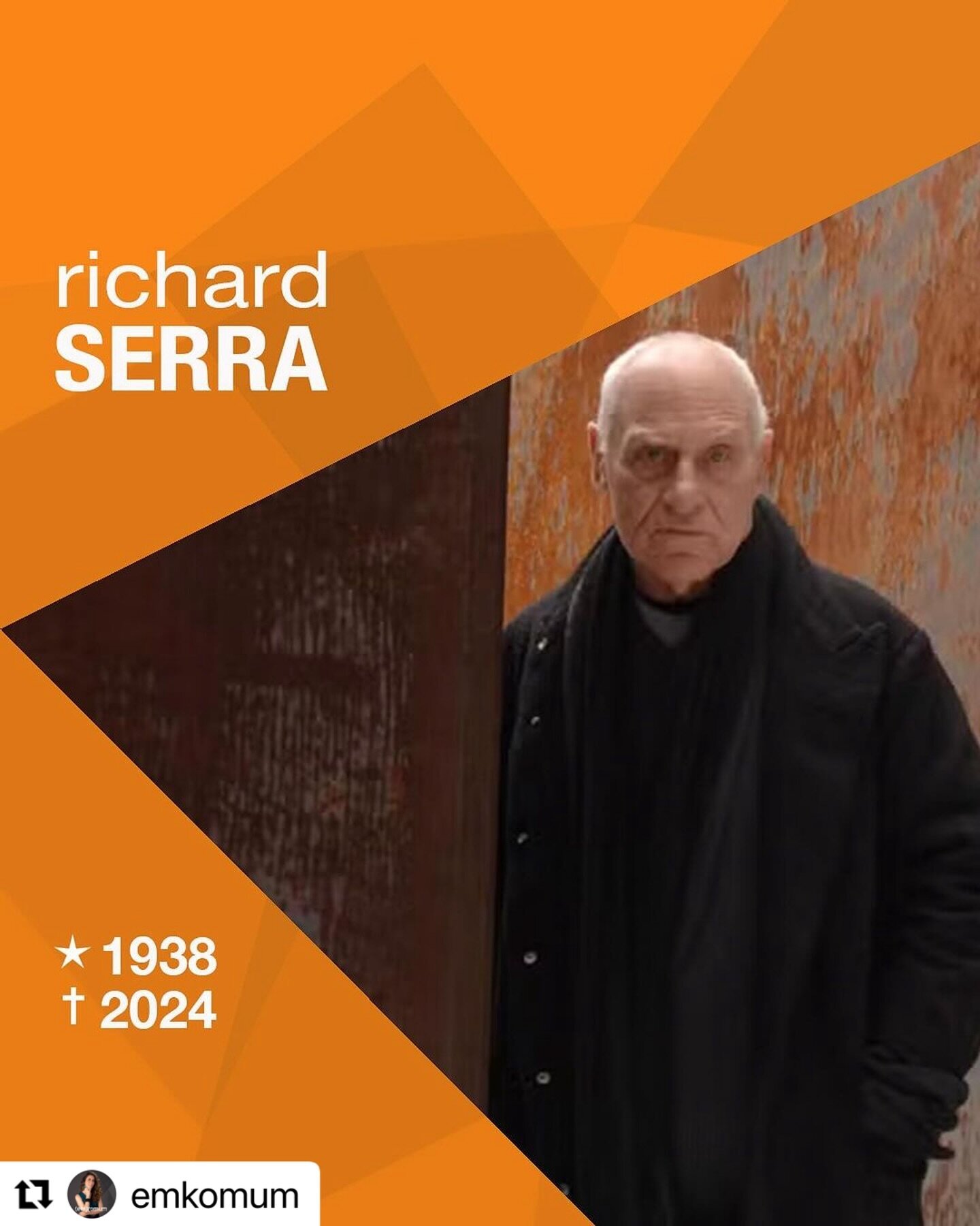 Esta lista de a&ccedil;&otilde;es &eacute; maravilhosa. Obrigada @emkomum por compartilhar.  Repost @emkomum with @use.repost
・・・
Morreu ontem, 26 de mar&ccedil;o, o artista estadunidense Richard Serra (1938-2024). Um dos maiores de seu tempo, sua pa