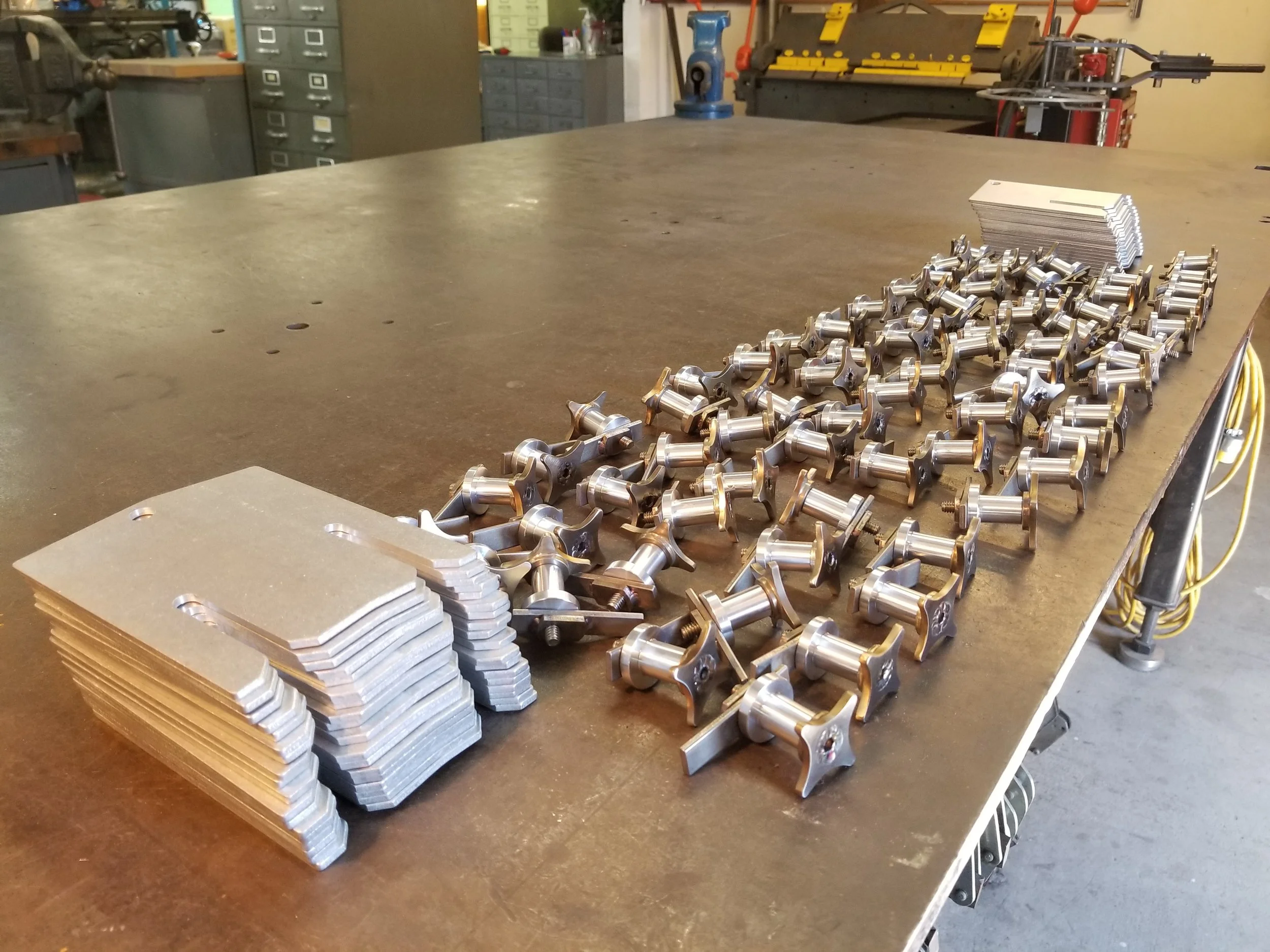 Short run of custom stainless and aluminum hardware.