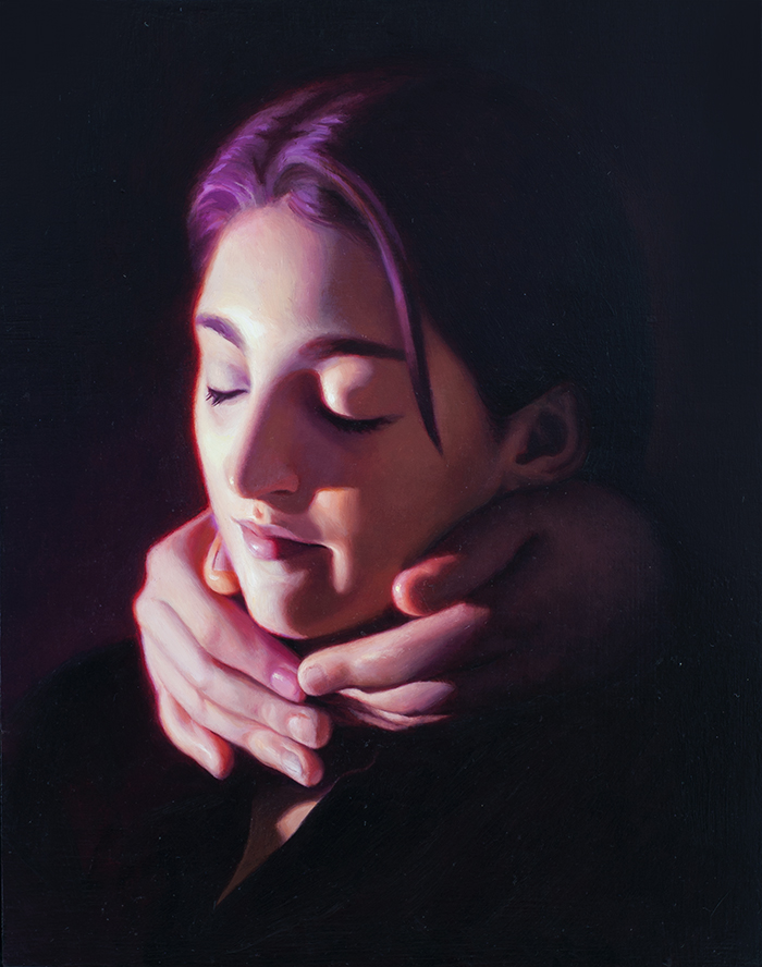 Scarf 11'' x 14'' Oil on panel Private Collection