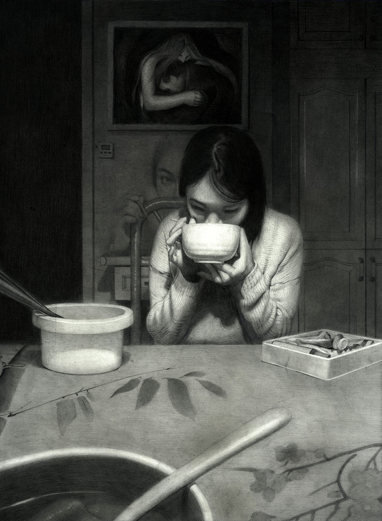 'Vampire' 20'' x 15'' Graphite and Charcoal on paper