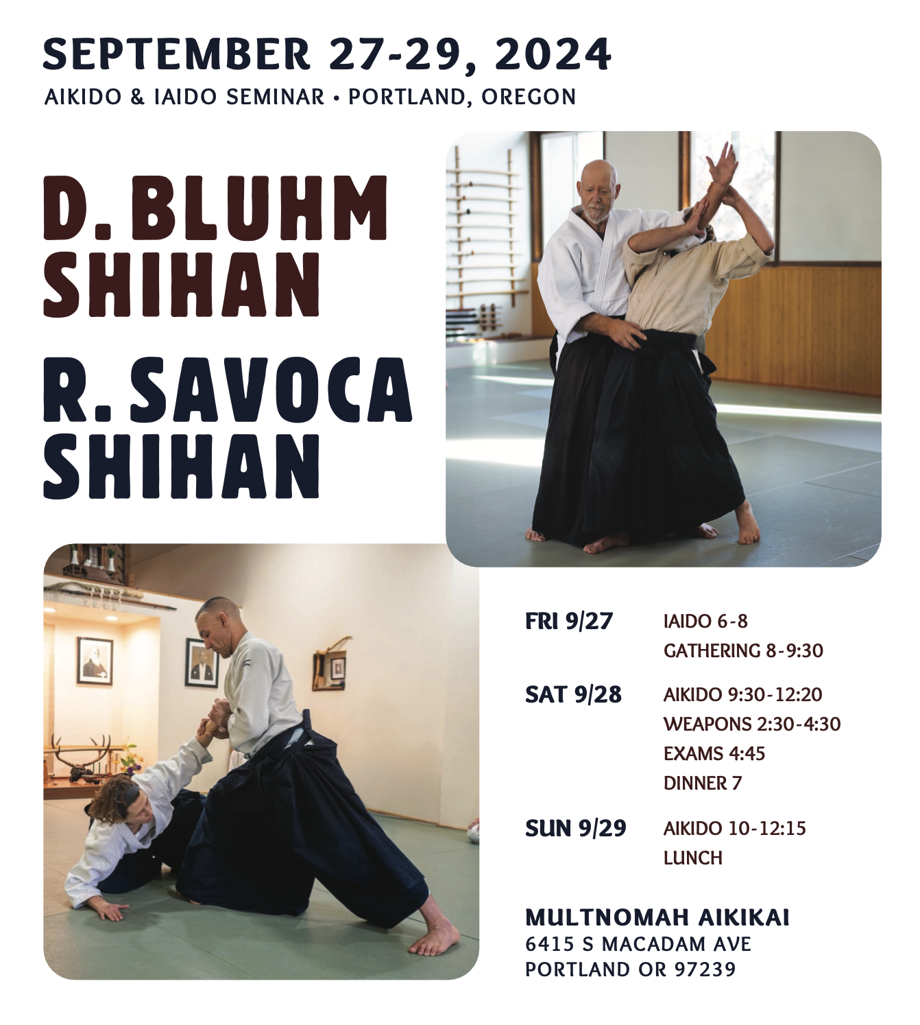 Seminar with D. Bluhm Shihan and R. Savoca Shihan Sep. 27-29, 2024