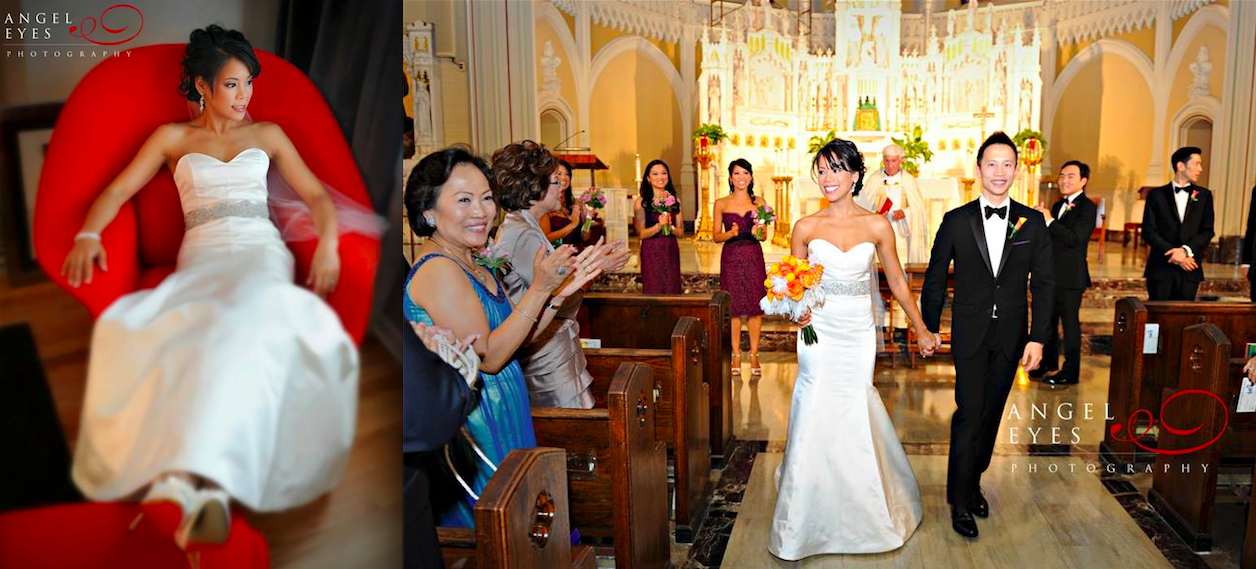 Congratulations to my beautiful Chicago bride Jenny!!! She is wearing a custom made gown from the Victoria Sdoukos Couture Collection & is simply stunning... I really love simple & clean lines when it comes to design. Having a clean look allows you to have your true beauty highlighted. Jenny is wearing a ivory double faced duchess silk satin trumpet cut wedding gown. The sweetheart neckline completes this classic Hollywood glam look which suits Jenny perfectly! This is just another example, how less is more & being a Classic is always Glamorous!!