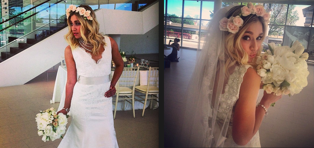 Look #3 comes from Debi at www.debililly.com This angelic look is complete with the ivory bouquet Debi created. Bridal gown, veil & jewelry complete from Victoria Sdoukos Couture Collection . Hair & Makeup provided by Beauty On Call.