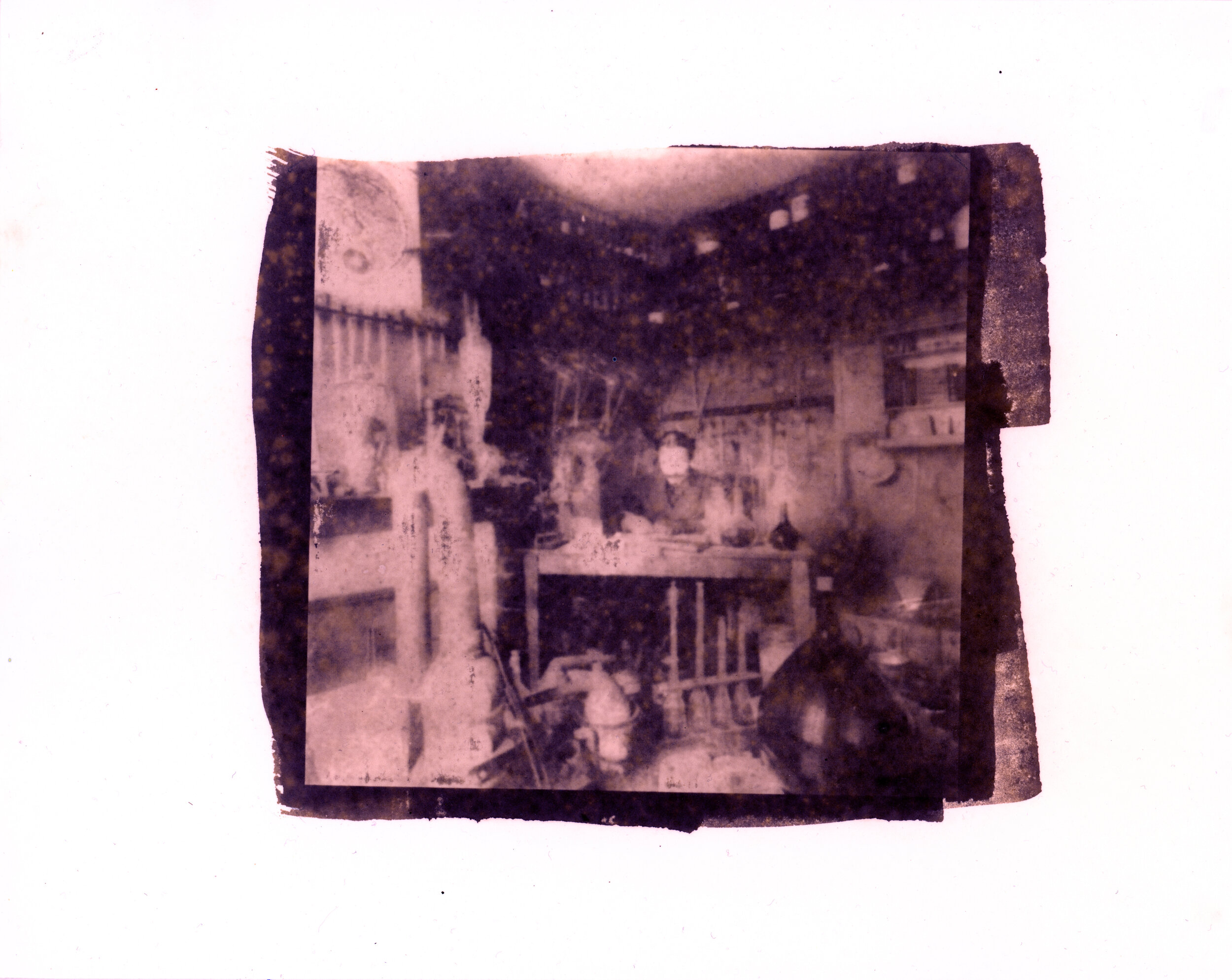an alkhemical salt print from a rare photograph of the mysterious french alchemist Fulcanelli in his laboratoire c. 1927 “just as the human soul has its hidden recesses, so the cathedral has its secret passages."