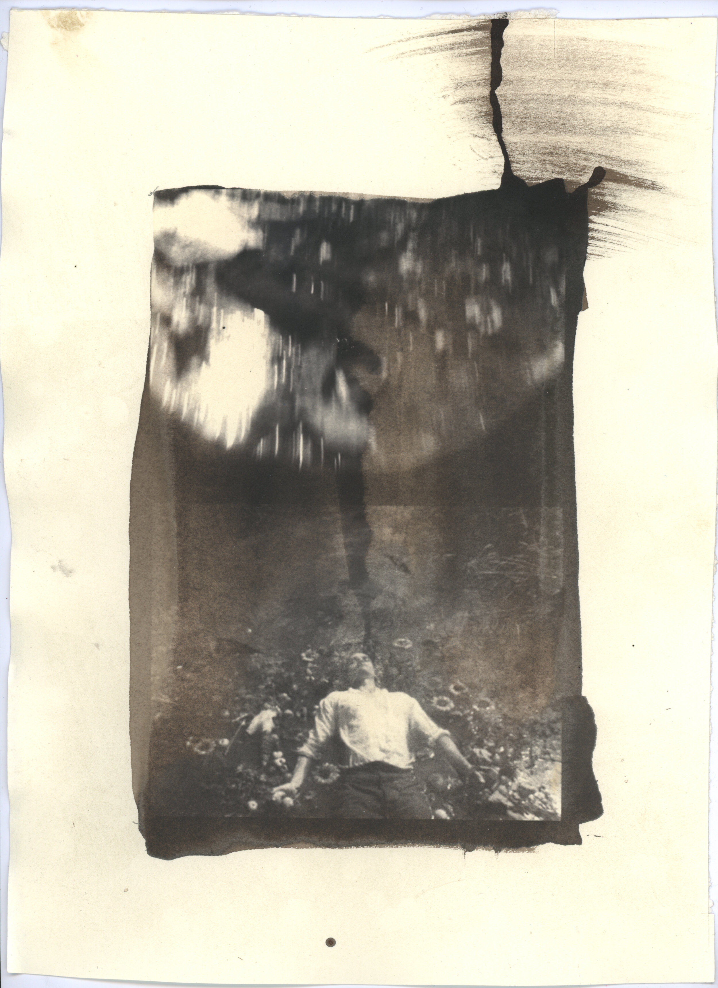 kallitype of a mock drowning