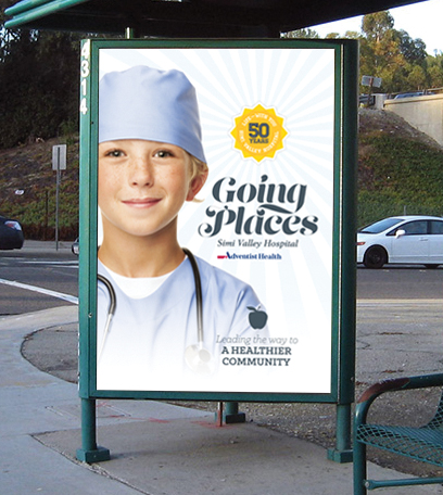 Simi Valley Hospital 50-Year Anniversary Transit Shelter Ad