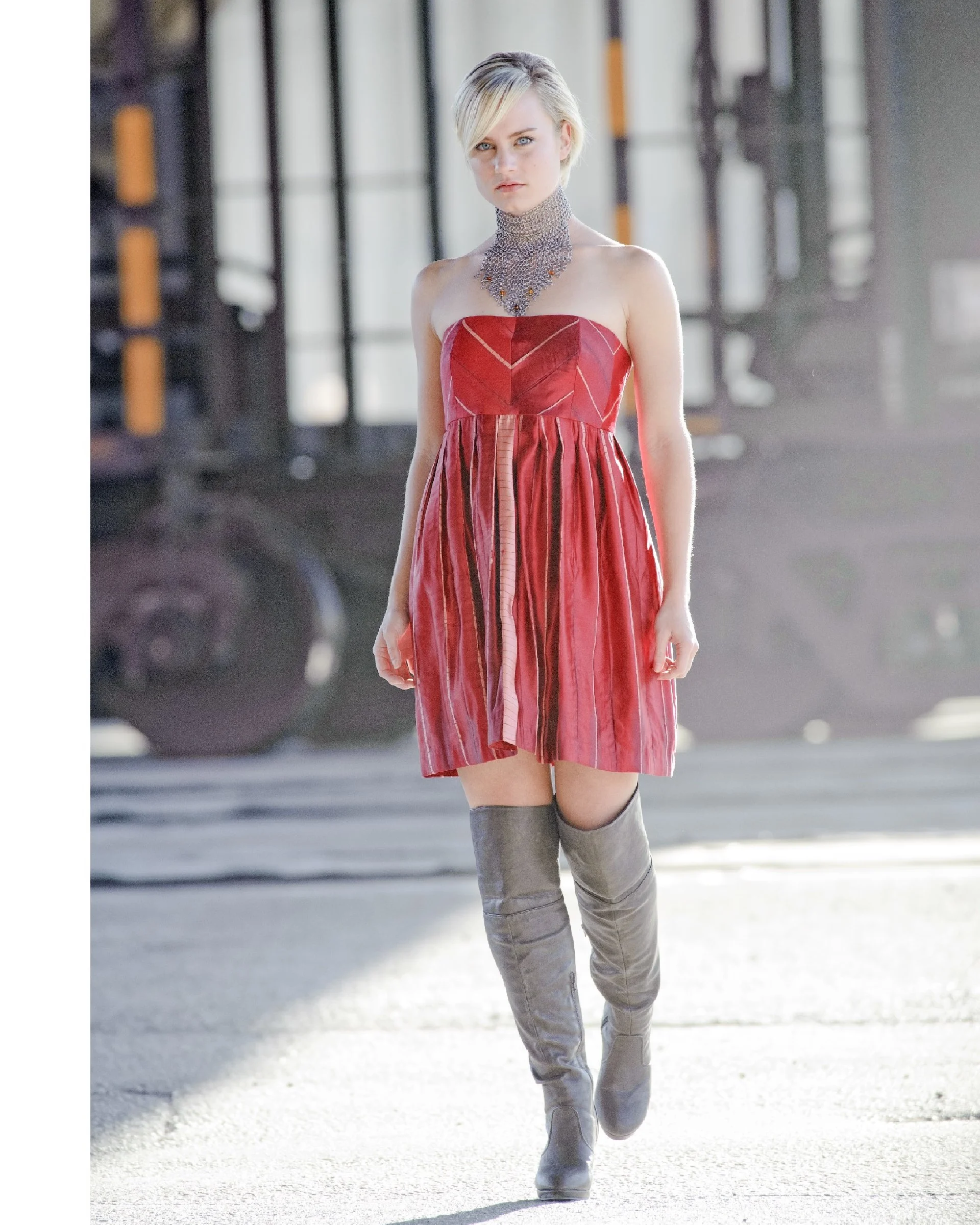  a favorite fabric, Duchess Silk Satin with pale pink stripe. 