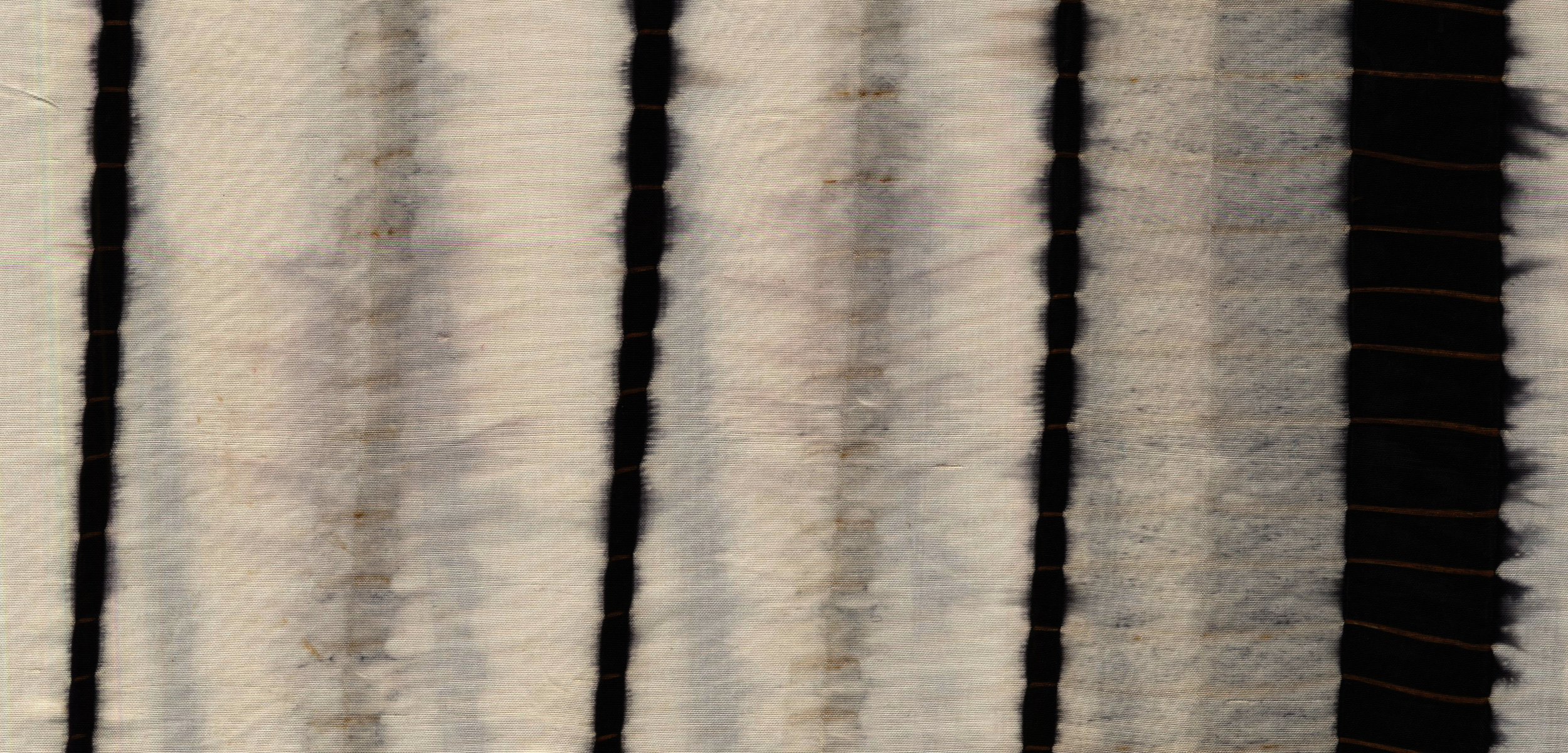 White-Black Stripe, silk Dupioni