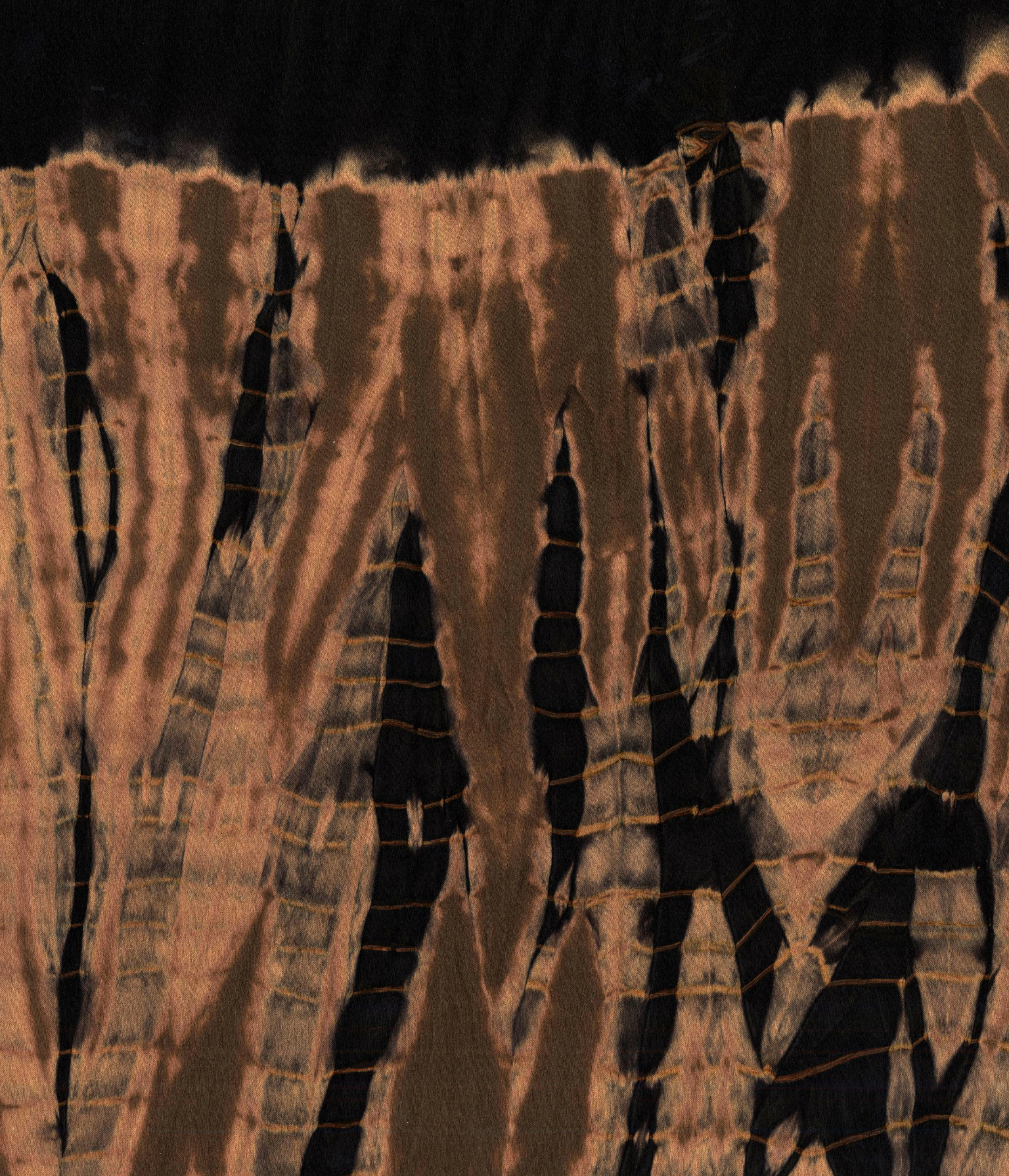Olive-black arashi, silk charmeuse