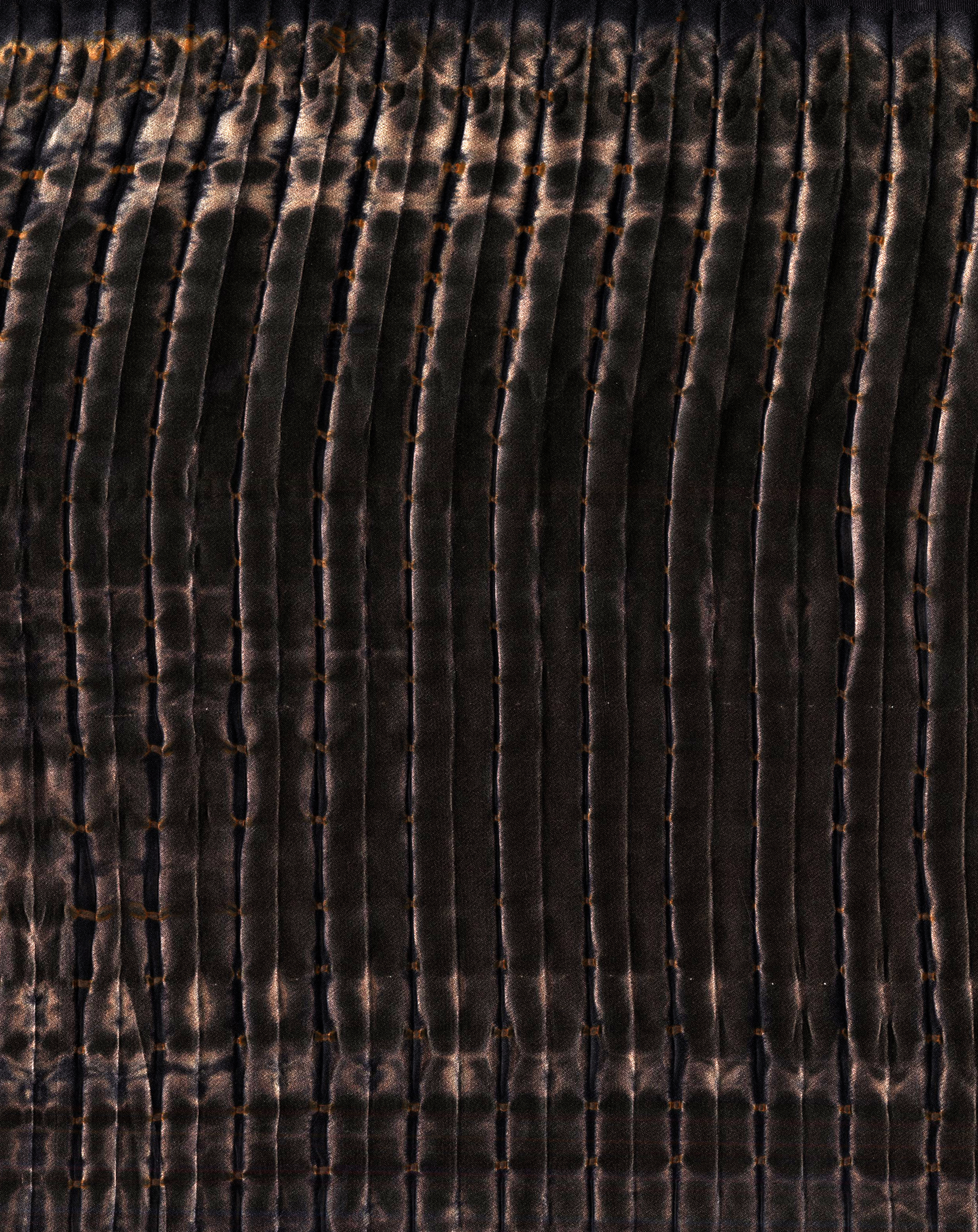 Olive-Black Mini pleat, silk charmeuse
