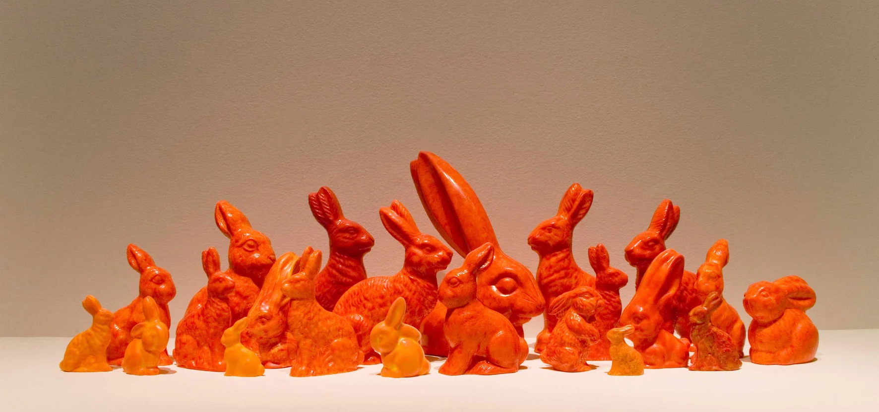 Bertie and friends (installation detail) Belgian chocolate, cocoa powder, food grade colouring